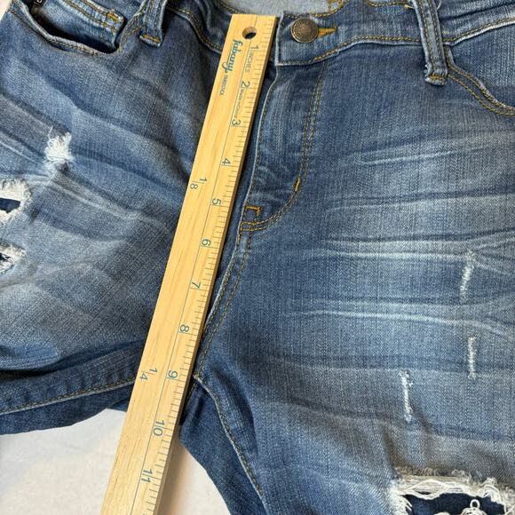 Judy Blue Women Size 1X Mid Rise Raw Hem Skinny Distressed Jeans Stretch - Picture 6 of 8